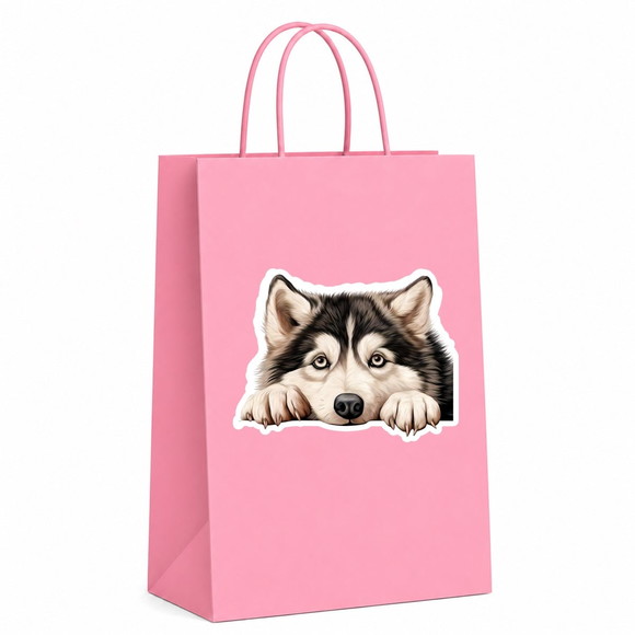 Sacola Papel Festa Raça Cachorro Malamute do Alasca - Imagem 5