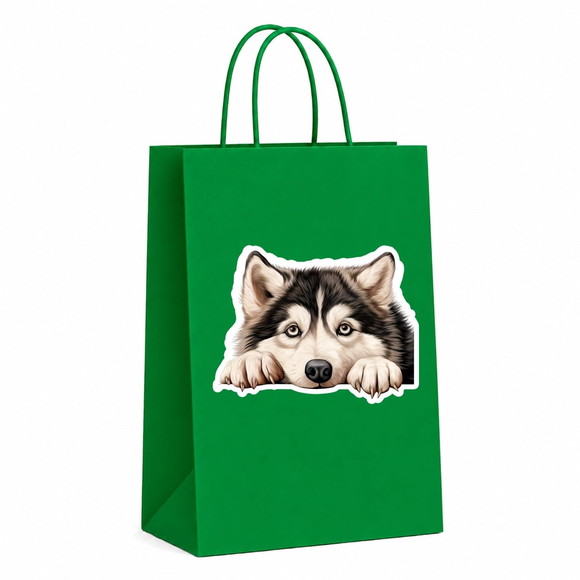 Sacola Papel Festa Raça Cachorro Malamute do Alasca - Imagem 4