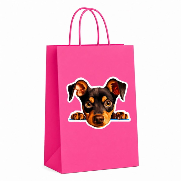 Sacola Papel Festa Raça Cachorro Pinscher Alemão - Imagem 2