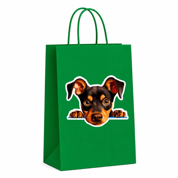 Sacola Papel Festa Raça Cachorro Pinscher Alemão - Imagem 4