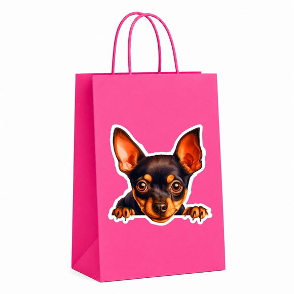Sacola Papel Festa Raça Cachorro Pinscher Miniatura - Imagem 2