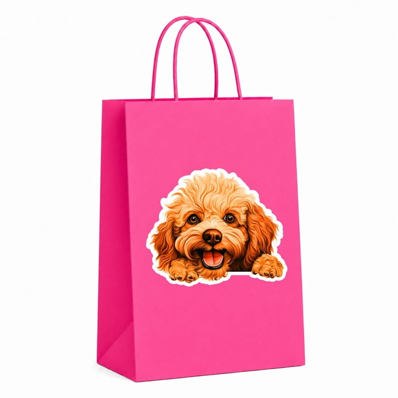 Sacola Papel Festa Raça Cachorro Poodle Toy - Imagem 2