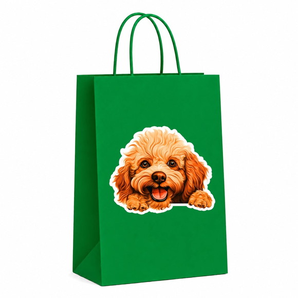 Sacola Papel Festa Raça Cachorro Poodle Toy - Imagem 4