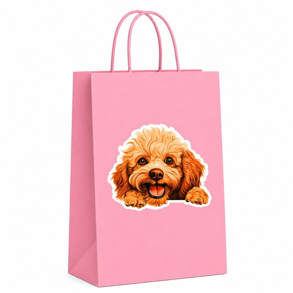 Sacola Papel Festa Raça Cachorro Poodle Toy - Imagem 5