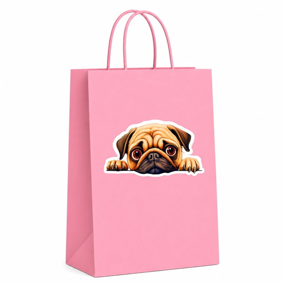 Sacola Papel Festa Raça Cachorro Pug - Imagem 5