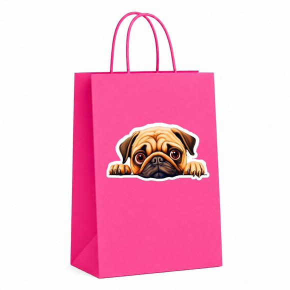 Sacola Papel Festa Raça Cachorro Pug - Imagem 2