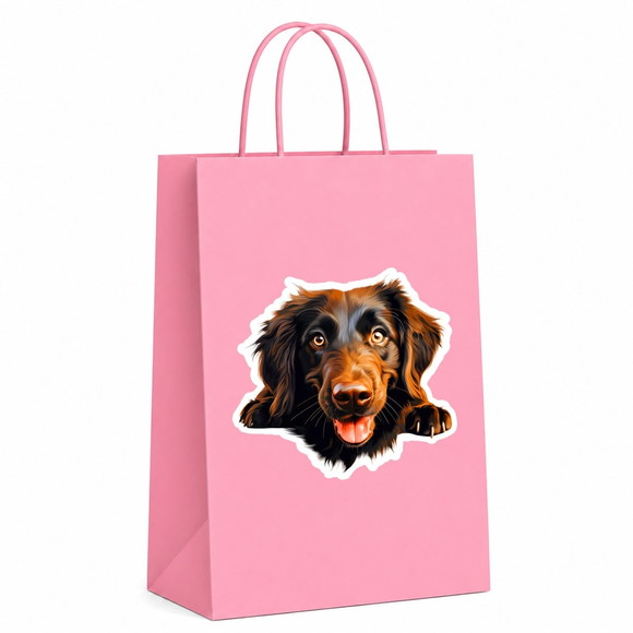Sacola Papel Festa Raça Cachorro Retriever de pelo Liso - Imagem 5