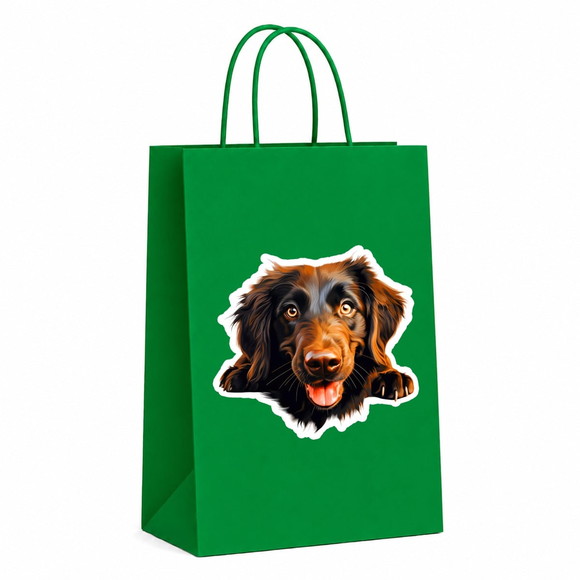 Sacola Papel Festa Raça Cachorro Retriever de pelo Liso - Imagem 4