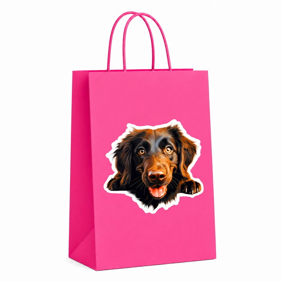 Sacola Papel Festa Raça Cachorro Retriever de pelo Liso - Imagem 2