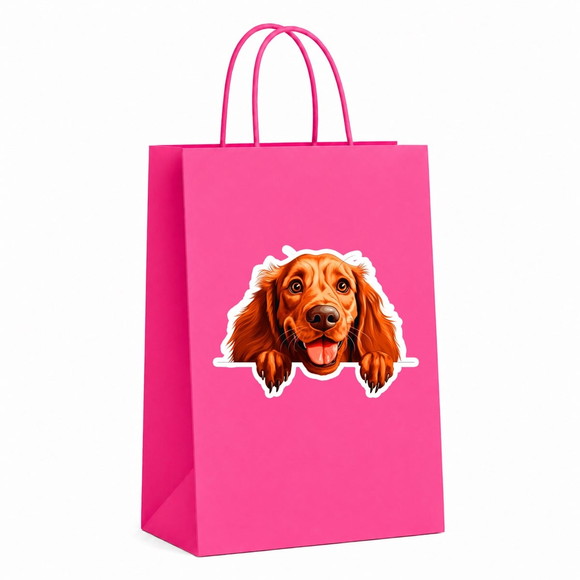 Sacola Papel Festa Raça Cachorro Setter Irlandês - Imagem 2