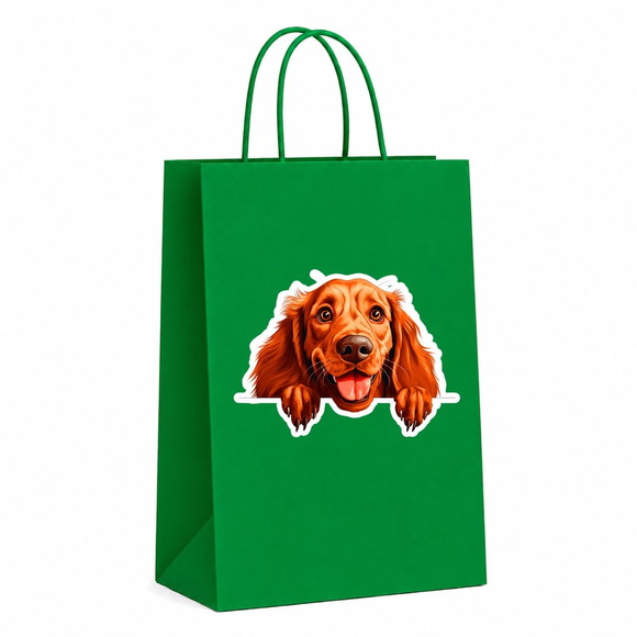 Sacola Papel Festa Raça Cachorro Setter Irlandês - Imagem 4