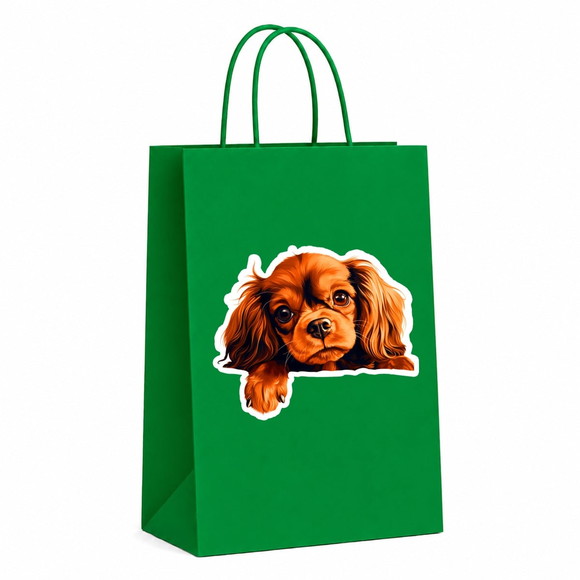 Sacola Papel Festa Raça Cachorro Spaniel Toy Inglês - Imagem 4