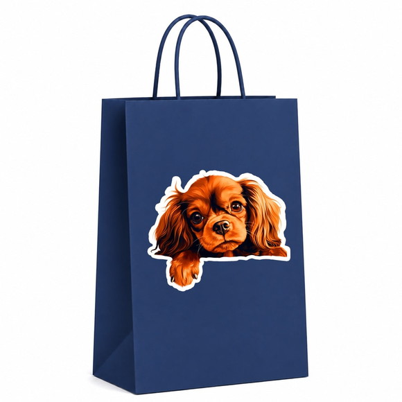 Sacola Papel Festa Raça Cachorro Spaniel Toy Inglês - Imagem 3