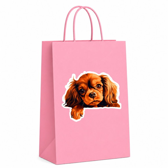 Sacola Papel Festa Raça Cachorro Spaniel Toy Inglês - Imagem 5