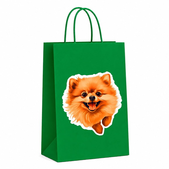 Sacola Papel Festa Raça Cachorro Spitz Alemão Anão - Imagem 4