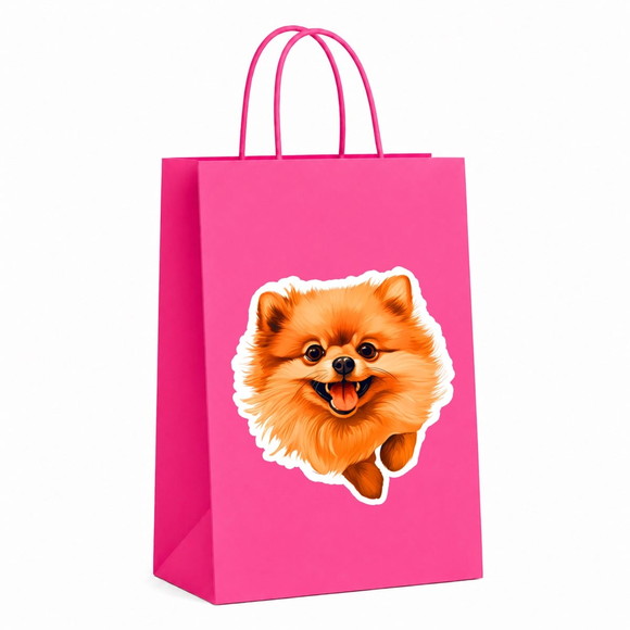 Sacola Papel Festa Raça Cachorro Spitz Alemão Anão - Imagem 2