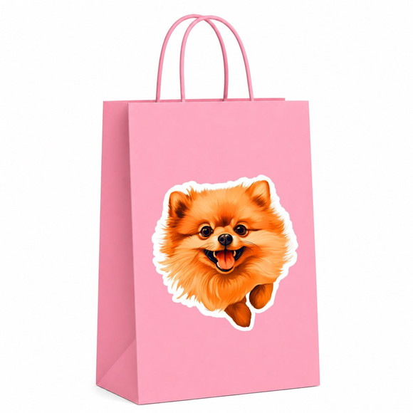 Sacola Papel Festa Raça Cachorro Spitz Alemão Anão - Imagem 5