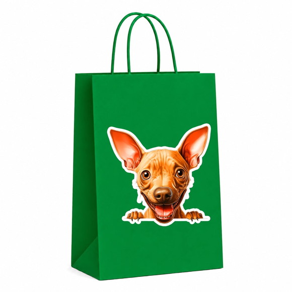 Sacola Papel Festa Raça Cachorro Terrier Americano sem pelo - Imagem 4