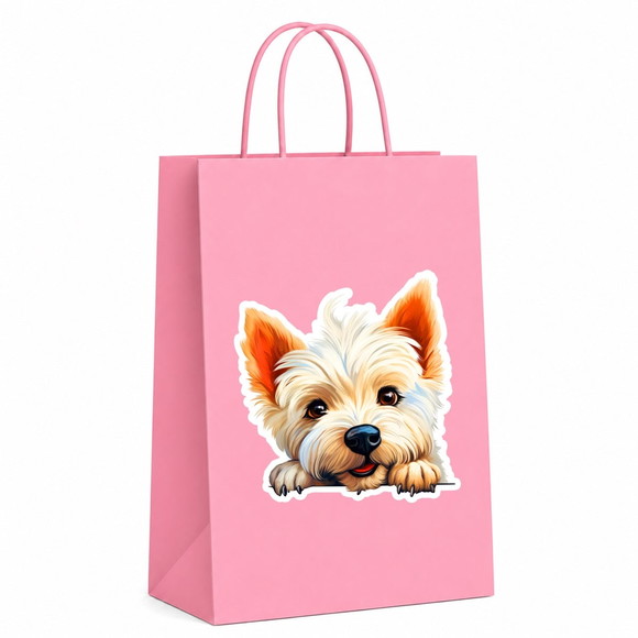 Sacola Papel Festa Raça Cachorro West Highland White Terrier - Imagem 5