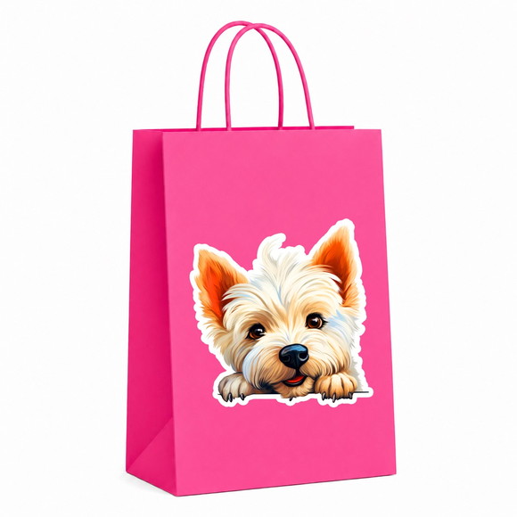 Sacola Papel Festa Raça Cachorro West Highland White Terrier - Imagem 2