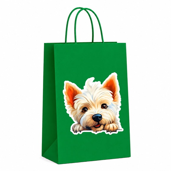 Sacola Papel Festa Raça Cachorro West Highland White Terrier - Imagem 4