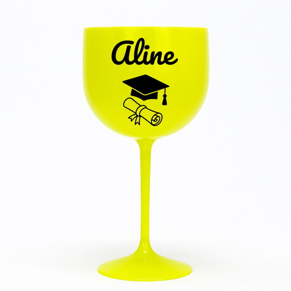 Taça Gin 580ml Formatura Personalizada com Nome Aline