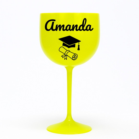 Taça Gin 580ml Formatura Personalizada com Nome Amanda