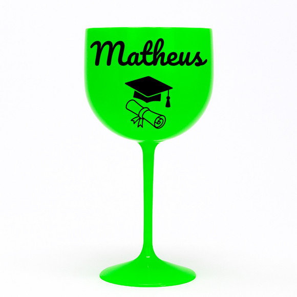 Taça Gin 580ml Formatura Personalizada com Nome Matheus - Imagem 2