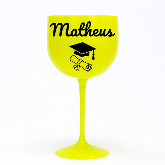 Taça Gin 580ml Formatura Personalizada com Nome Matheus