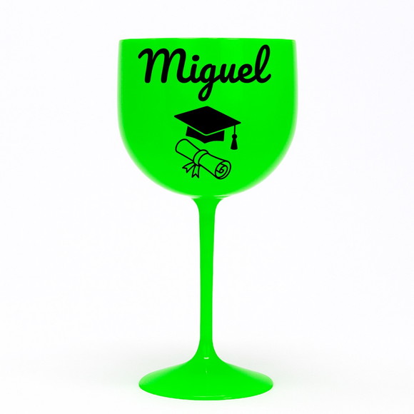 Taça Gin 580ml Formatura Personalizada com Nome Miguel - Imagem 2