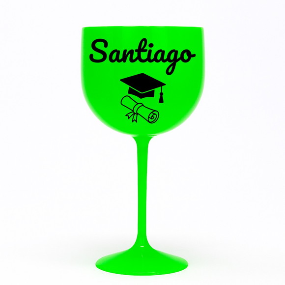 Taça Gin 580ml Formatura Personalizada com Nome Santiago - Imagem 2