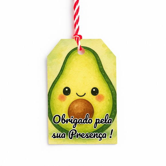 Tag de Agradecimento Personalizada 7x5 Abacate