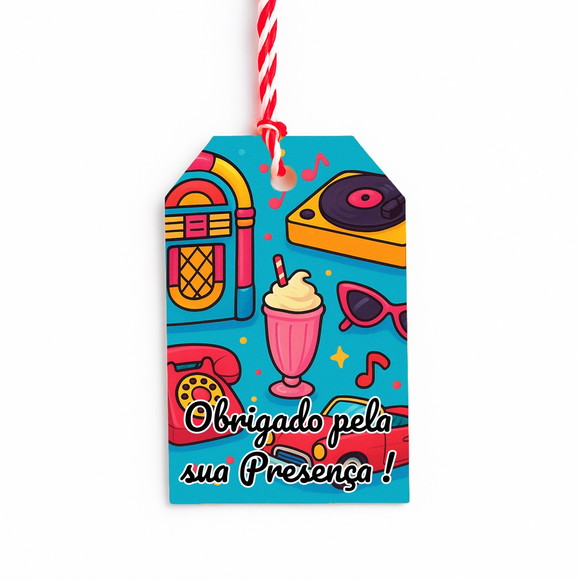 Tag de Agradecimento Personalizada 7x5 Anos 50