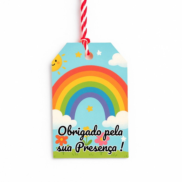 Tag de Agradecimento Personalizada 7x5 Arco-íris - Imagem 5