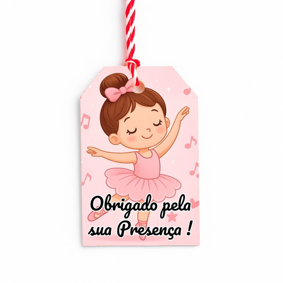 Tag de Agradecimento Personalizada 7x5 Bailarina - Imagem 5