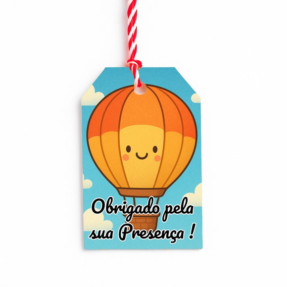Tag de Agradecimento Personalizada 7x5 Balão de Ar Quente - Imagem 4