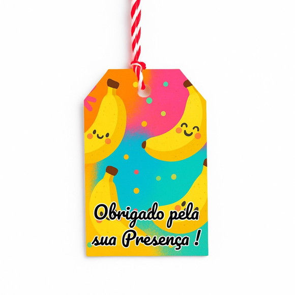 Tag de Agradecimento Personalizada 7x5 Bananas Divertidas - Imagem 4