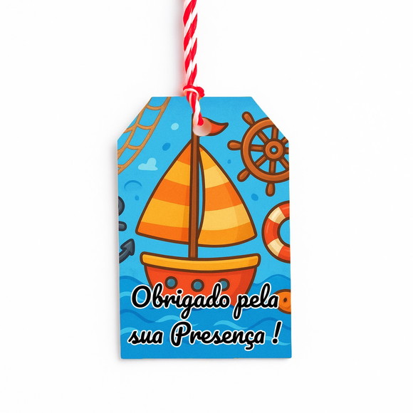 Tag de Agradecimento Personalizada 7x5 Barquinho - Imagem 2