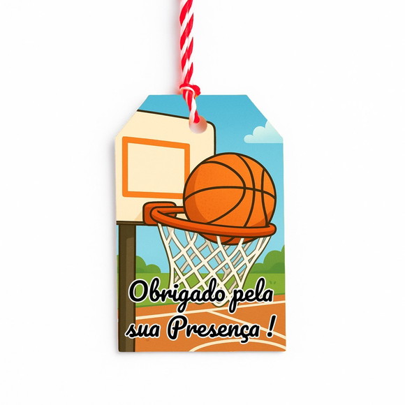 Tag de Agradecimento Personalizada 7x5 Basquete - Imagem 4