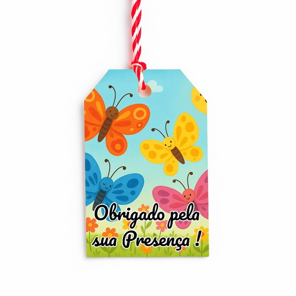 Tag de Agradecimento Personalizada 7x5 Borboletas - Imagem 4