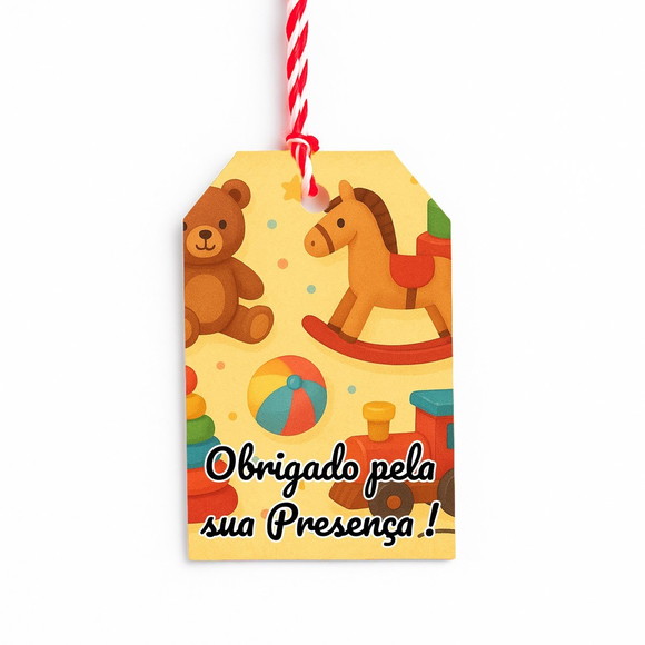 Tag de Agradecimento Personalizada 7x5 Brinquedos Clássicos - Imagem 5