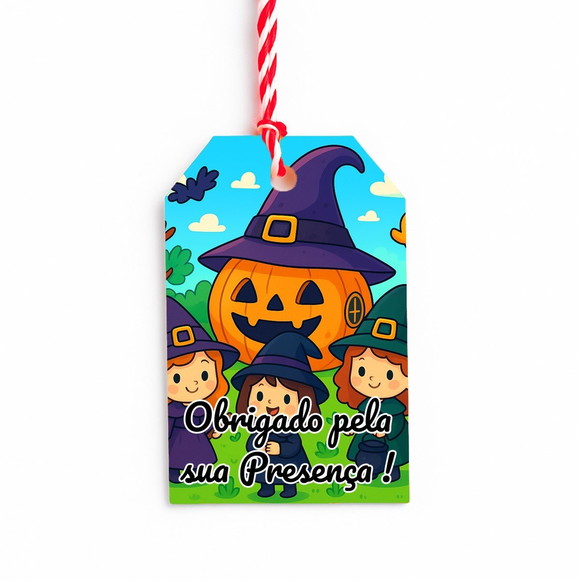 Tag de Agradecimento Personalizada 7x5 Bruxinhas Fofas - Imagem 4