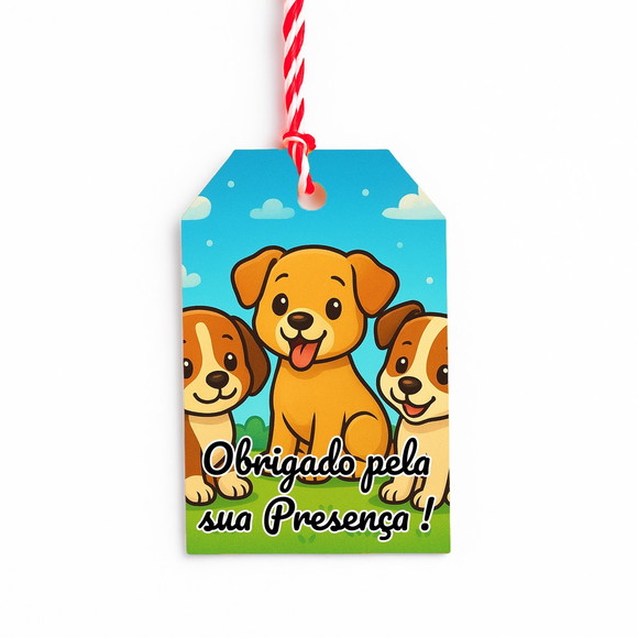 Tag de Agradecimento Personalizada 7x5 Cachorrinhos - Imagem 5
