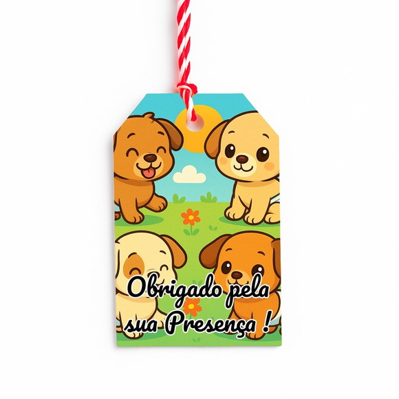 Tag de Agradecimento Personalizada 7x5 Cachorrinhos Baby - Imagem 5