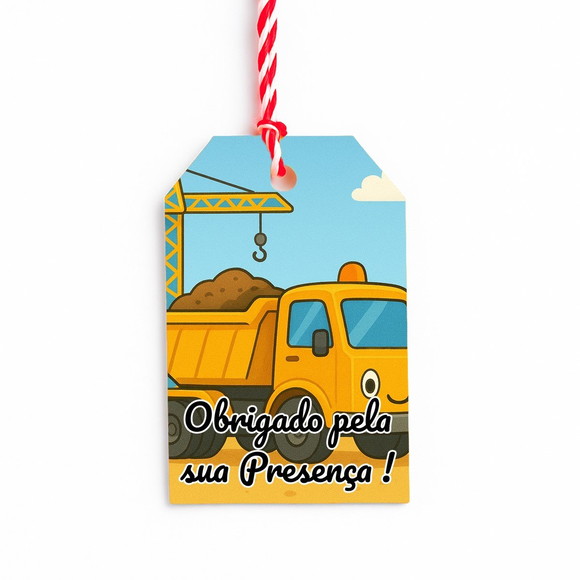 Tag de Agradecimento Personalizada 7x5 Caminhão Caçamba - Imagem 5