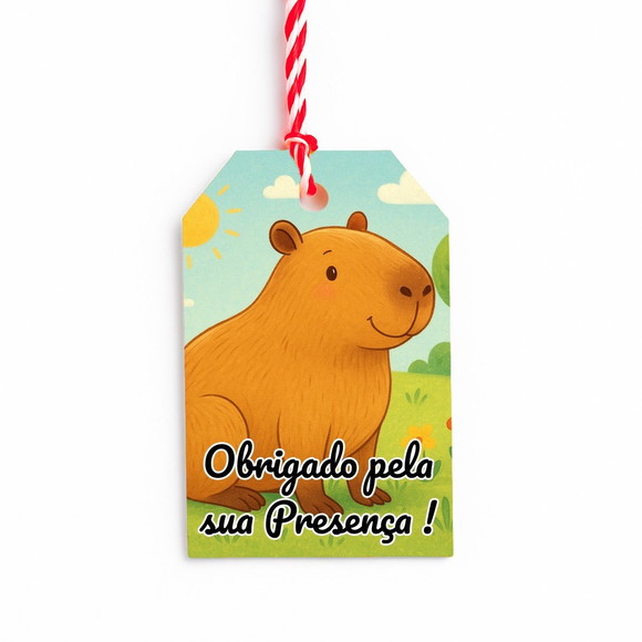 Tag de Agradecimento Personalizada 7x5 Capivara - Imagem 5