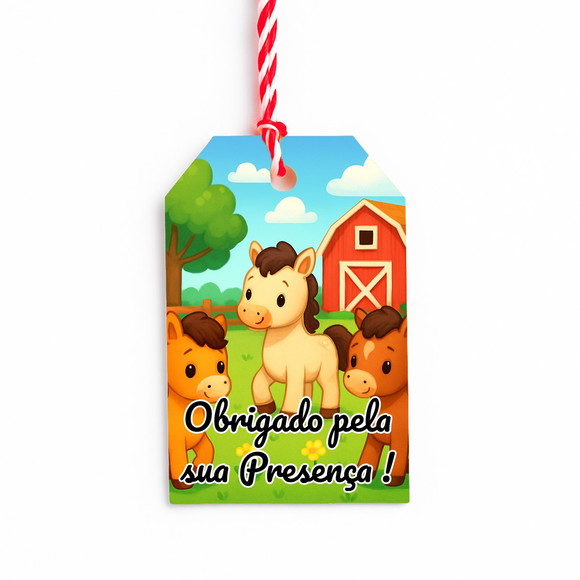 Tag de Agradecimento Personalizada 7x5 Cavalinhos - Imagem 5