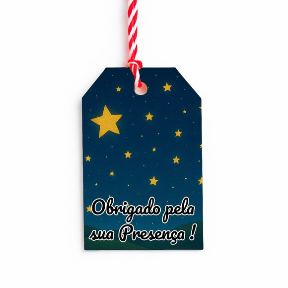 Tag de Agradecimento Personalizada 7x5 Céu Estrelado - Imagem 4