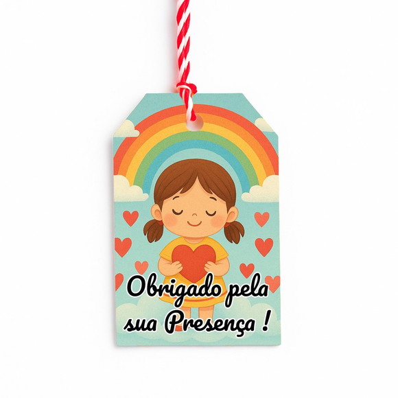 Tag de Agradecimento Personalizada 7x5 Chuva de Amor - Imagem 3