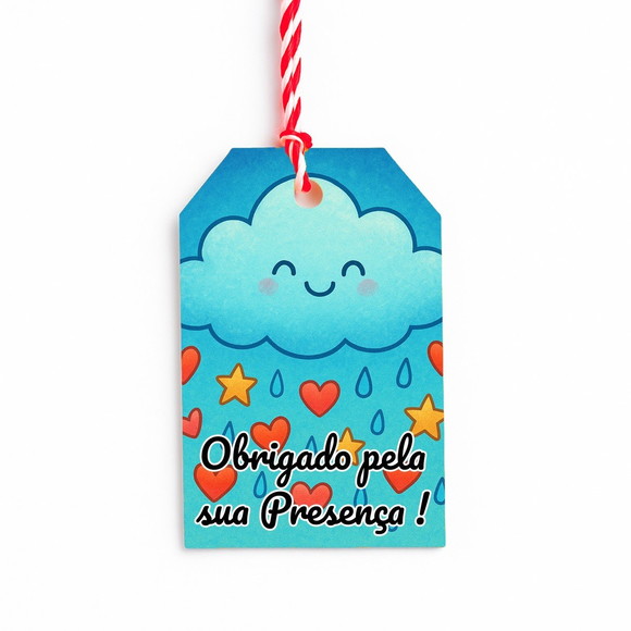 Tag de Agradecimento Personalizada 7x5 Chuva de Bênçãos